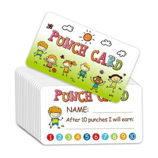 102 PCS Punch Cards Incentive Loyalty Reward Card for Classroom Business  (3.5 X