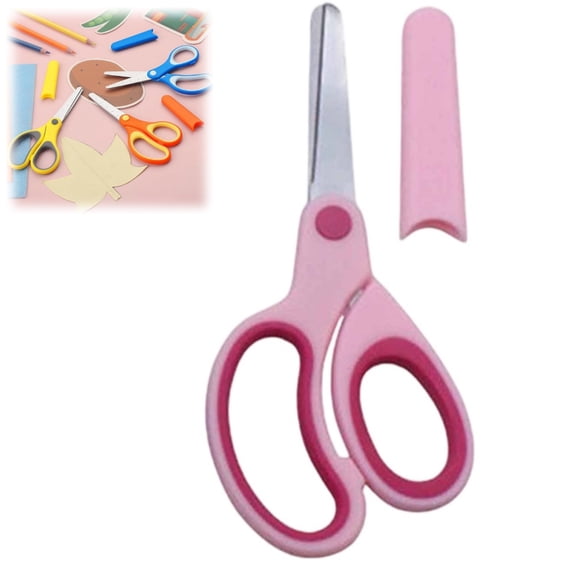 Student Safety Scissors – Blunt Tip Scissor with Round Handcrafted Sleeve ,Tools Crafts Essentials
