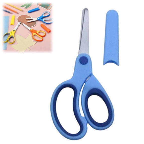 Student Safety Scissors – Blunt Tip Scissor with Round Handcrafted Sleeve ,Tools Crafts Essentials