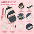 thumbnail image 1 of Student School Backpack Lightweight Waterproof Large Size, Breathable Padded Shoulder Straps College Bookbag with Detachable Coin Purse Pink, 1 of 7