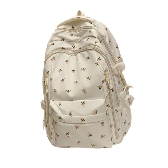 Student School Backpack Travel Backpack Large Capacity Casual Daypacks Flower Print Backpack Aesthetic Backpack