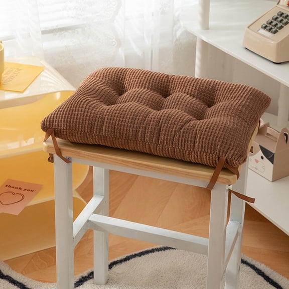 Student Seat Cushion Thickened Non Slip, QQZ Soft Comfortable Corn Velvet Office Chair Cushion, Insulation Rectangular Strap Cushion for Classroom Desk with Pearl Foam Filling