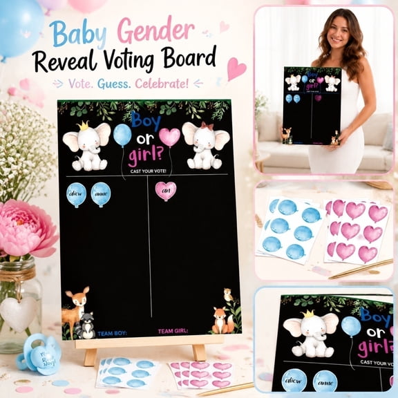Student Shower Sign, Boy Student Shower Decorations, Girl Student Shower Decorations, Student Reveal Decorations, 1Pc Cast Your Gender Reveal Poster, 3Pc Blue Balloon for Team
