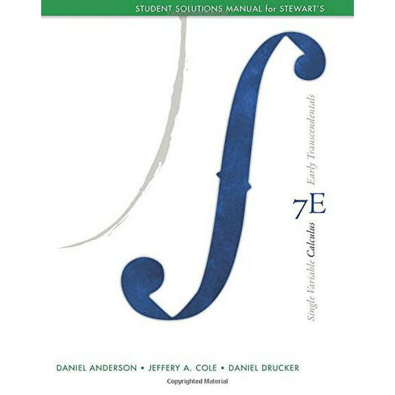 Pre-Owned Student Solutions Manual, (Chapters 1-11) for Stewart's Single Variable Calculus: Early Transcendentals, 7th (Paperback) 084004934X 9780840049346