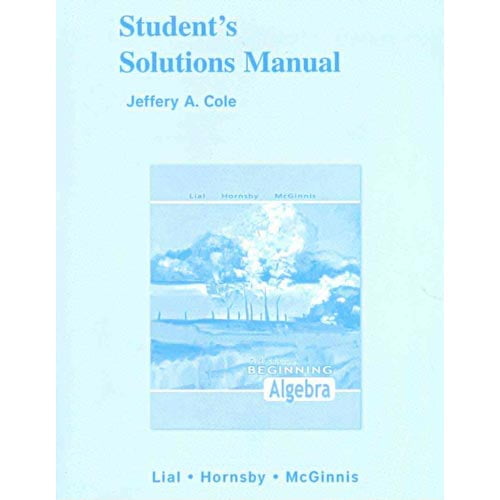 Pre-Owned Student Solutions Manual for Beginning Algebra (Edition 10) (Paperback)