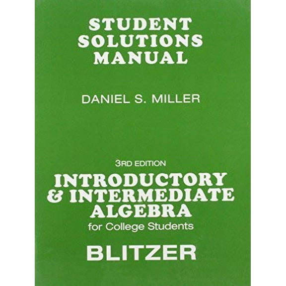Pre-Owned Student Solutions Manual for for Introductory & Intermediate Algebra for College Students Paperback