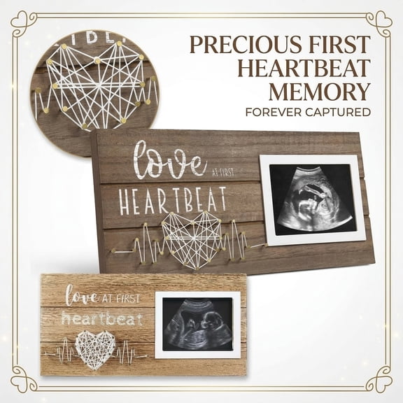Student Sonogram Picture Frame, Farmhouse Wall Decor, 22X9inWooden Picture Frame, Student Shower Accent, 1 Set