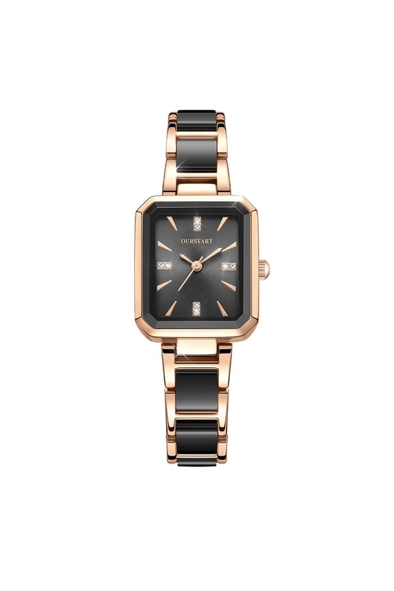 Student Square Temperament Alloy Diamond Studded Fashionable Watch