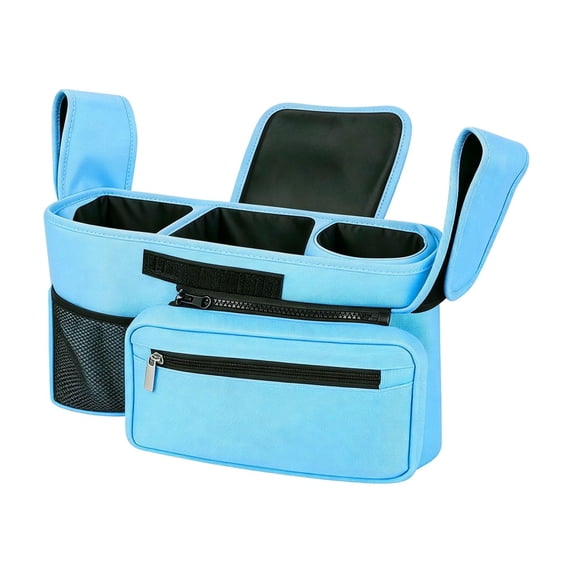 Student Storage Organizer | Insulated Bottle Holder | Diaper Storage Organizer for Stroller, Adjustable Straps, Blue Storage Bag Organizer