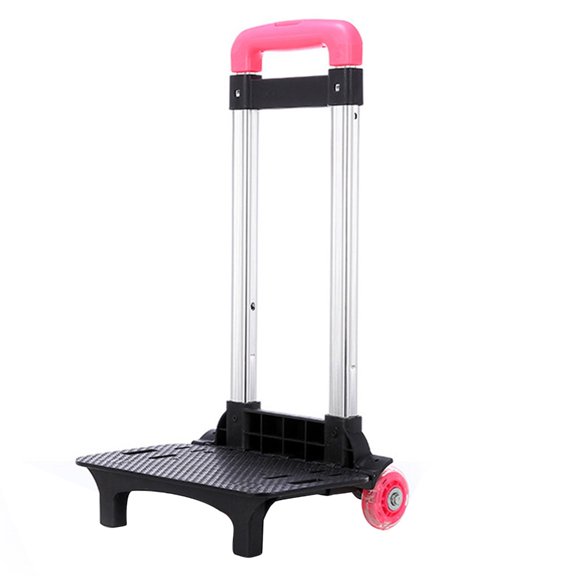 Student's Luggage Travel Hand Cart Aluminium Alloy Backpack Trolley 2 Foldable Hand Cart for School Bags