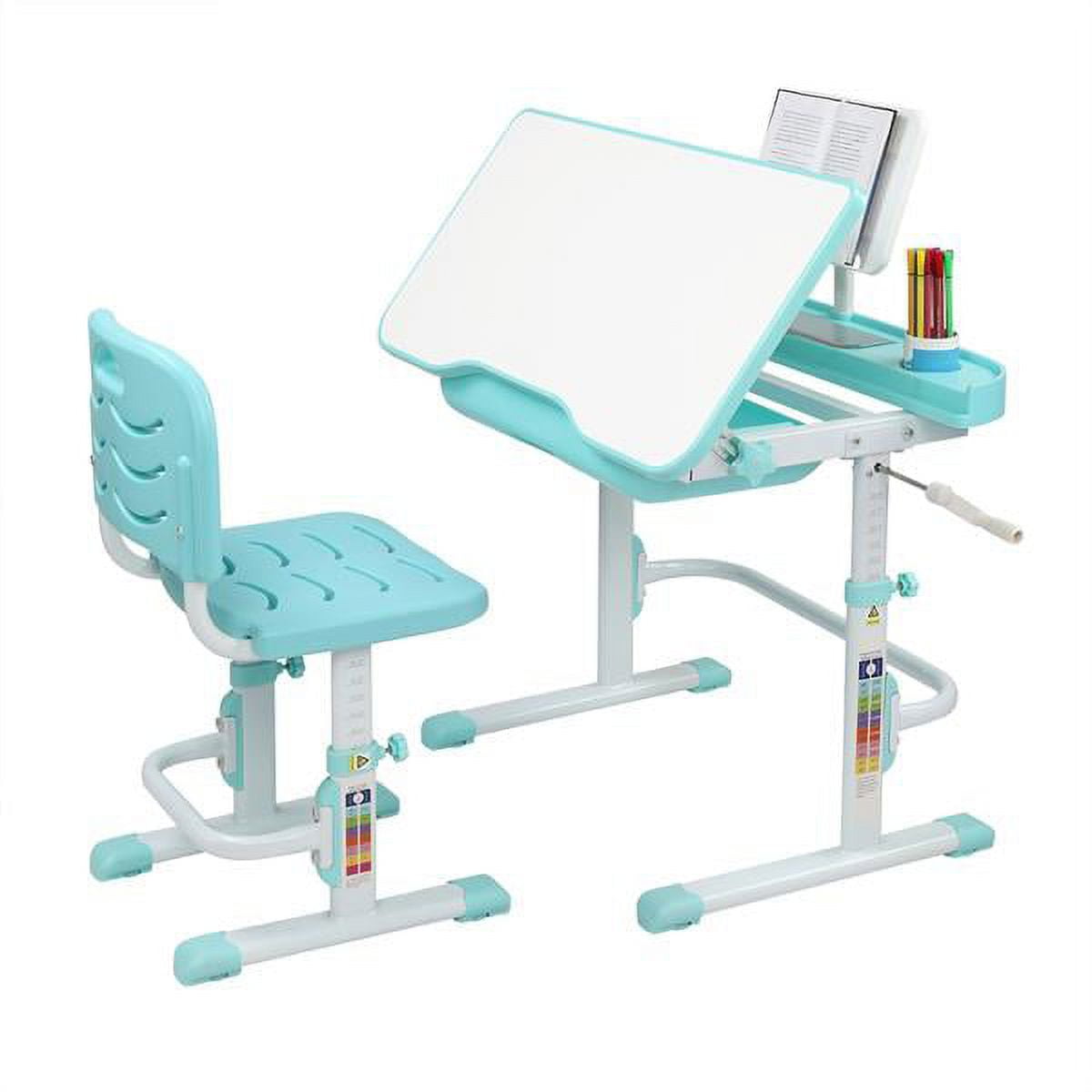 Student's Study Desk with Chair, Height Adjustable, Tiltable Table