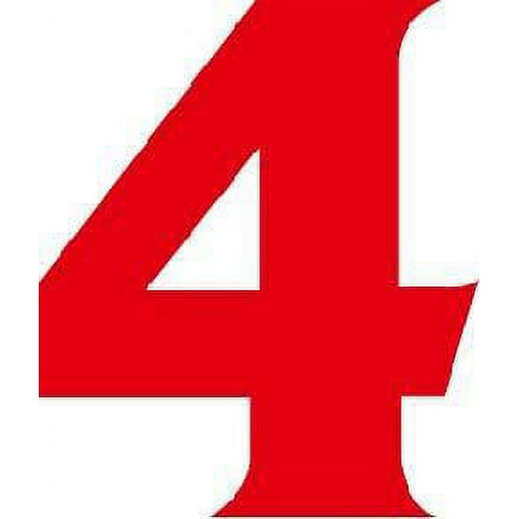 Students 4 Cute Education Wall Decal Decoration Bright Colorful Number “4” Sticker Lasts Years and Easily Removable - Size: 10 In(W) x 8 In(H)