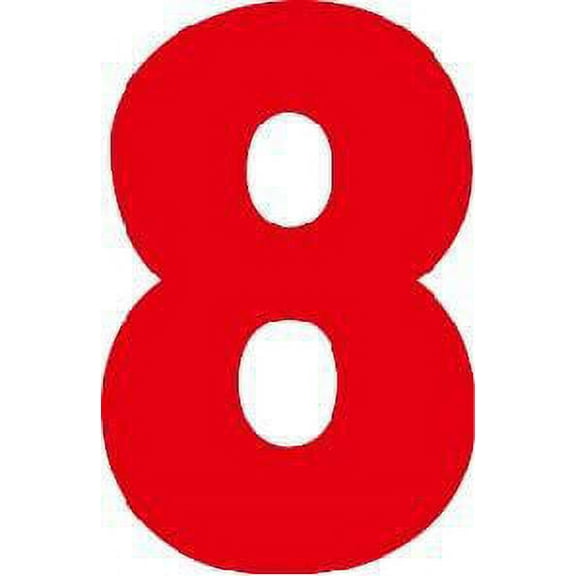 Students 8 Cute Education Wall Decal Decoration Bright Colorful Number “8” Sticker Lasts Years and Easily Removable - Size: 10 In(W) x 8 In(H)