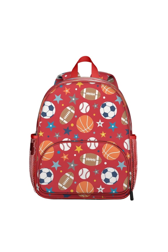 Students Backpack with Basketball, Baseball, Football Sports Prints - Durable, Comfortable, Lightweight for Training and Competition