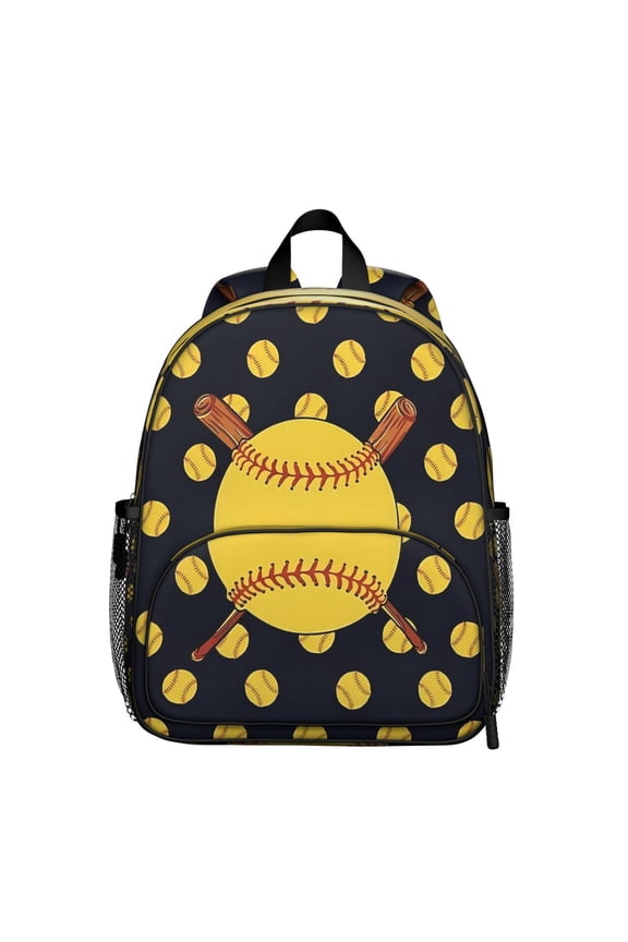 Students Backpack with Volleyball, Softball, Football Sports Prints - Durable, Adjustable, Lightweight for Training and Competition