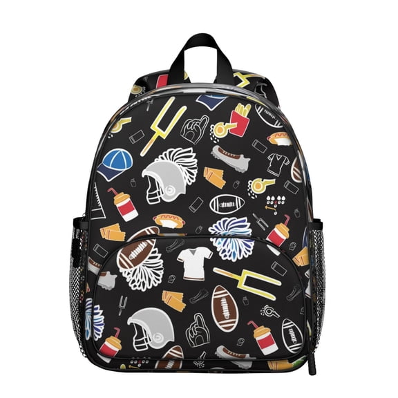 Students Backpack with Volleyball, Softball, Football Sports Prints - Durable, Adjustable, Lightweight for Training and Competition