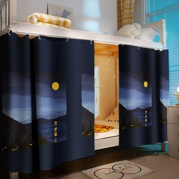 Students Bunk Bed Curtain Dormitory Bottom Bunk Blackout Bed Curtains Stylish Mosquito Protection Nets Canopy Bed Tent Dustproof Curtains