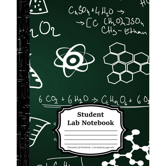 Students Corner Chemistry Lab Grid Ruled Notebook, 8in x 10in, 120 Sheets