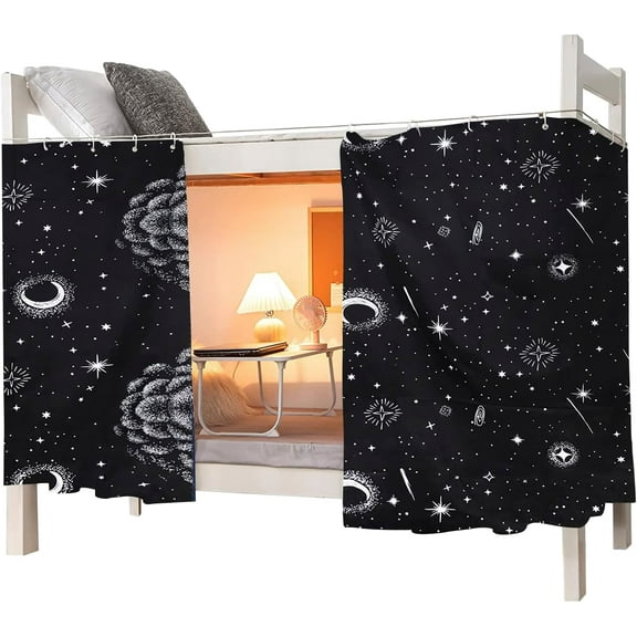 WYZCTTD Students Dormitory Room Bunk Bed Curtain Lightproof Curtain Roommate Privacy (Black - Galaxy, 1.2 m)