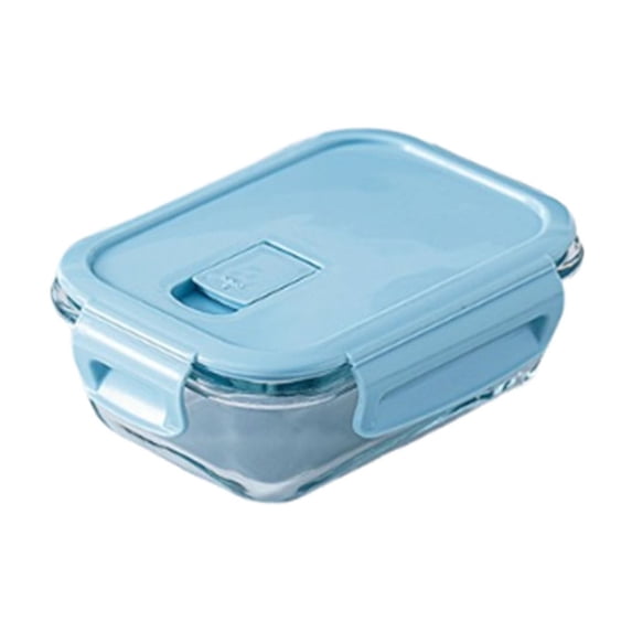 Glass Bento Box, Microwave Safe Heated Lunch Box Office Fresh-keeping Container, Divided Meal Prep Box, Portable Food Storage for Work, Leakproof Reusable