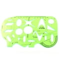 thumbnail image 1 of Math Drawing Learning Plastic Template Ruler Protractor Clear Green, 1 of 2