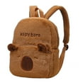 thumbnail image 1 of Students School Bag  Cartoon Casual Cute Handbag Capybara Plush Backpack Shoulder Bag Animals Bag B, 1 of 8