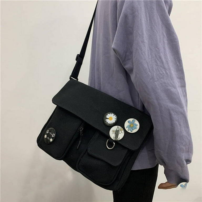 Students Schoolbag Crossbody Bags Vintage Canvas Messenger Bag for