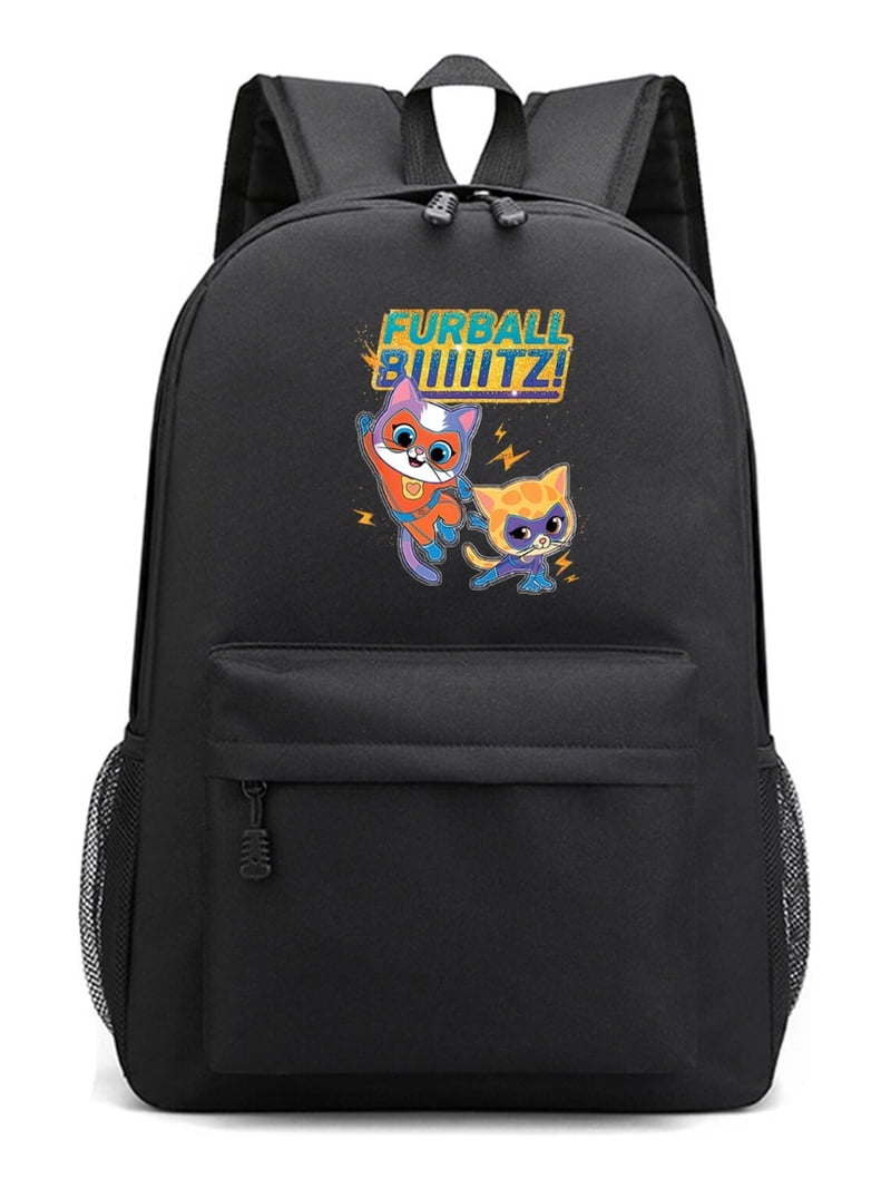 anime backpack for kids Thombase Students SuperKitties Travel Backpack Lightweight Anime Bookbag with Side Pockets Cartoon School Bag, Kids Unisex, Size: One size, Black