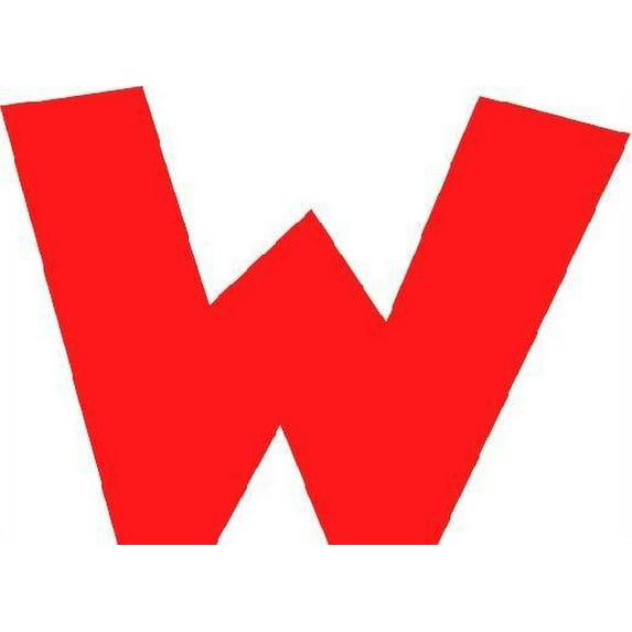 Students W Funny Education Wall Decal Decoration Bright Colored Alphabet Letter “W” Lasts Years and Easily Removable - Size: 10 In(W) x 8 In(H)