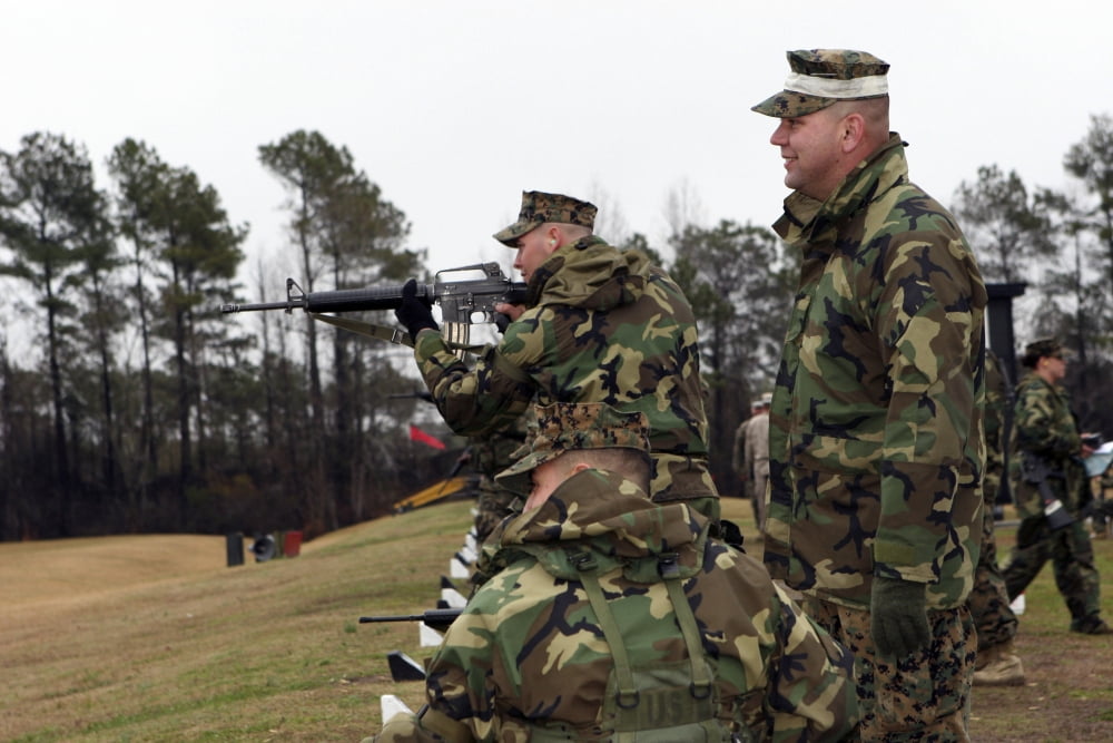 Students practice the fundamentals of rifle marksmanship Canvas Art - Stocktrek Images (34 x 23)
