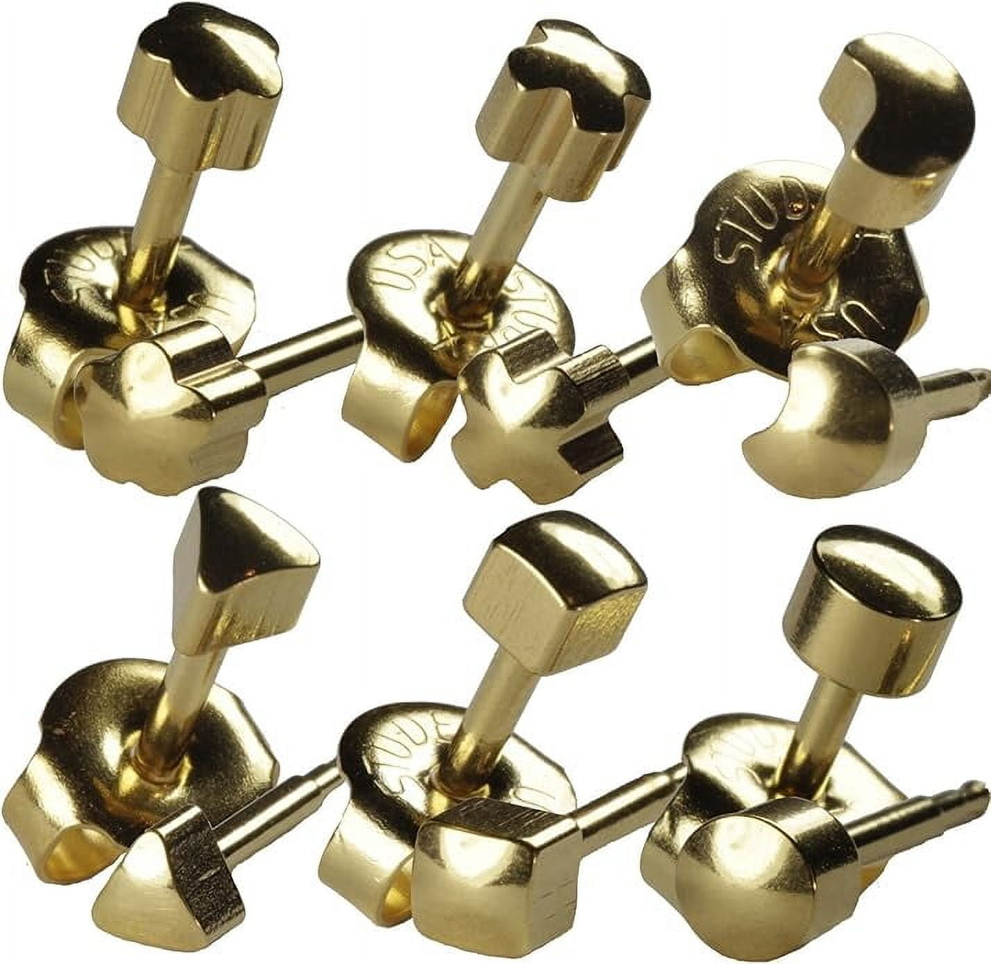 Studex Hypoallergenic Ear Piercing Studs - 3 Pairs 4mm Stainless Steel With Gems, 16ga