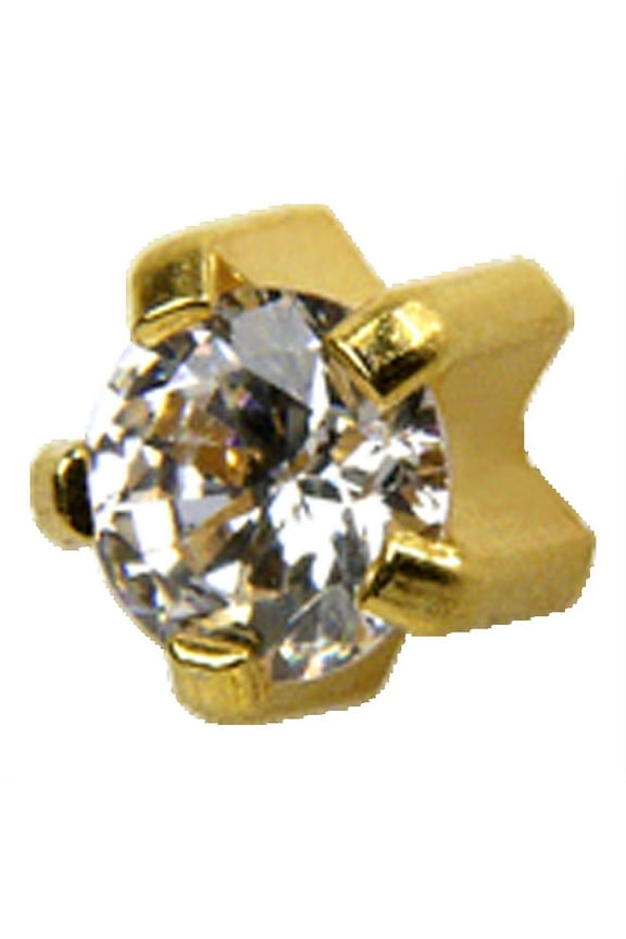 Gold Ear Studs Mini Birthstar In 5 Point Setting April