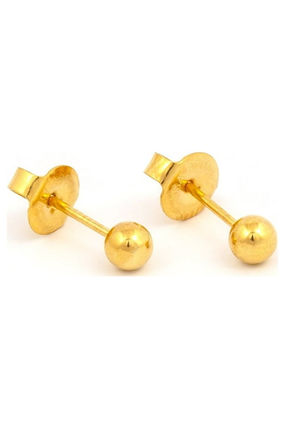 Personal at Home Ear Piercing Kit w/Gun & 4mm Gold Plated Ball Earrings