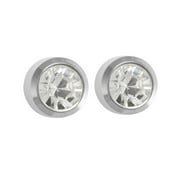 Studex Stainless Steel Bezel Setting with 3MM April Crystal Ear Piercing Stud Dozen