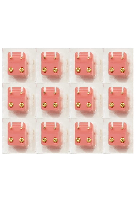 Sterilized Piercing Earrings Ear Stud Mini Gold April 12 Pair Individually Packaged