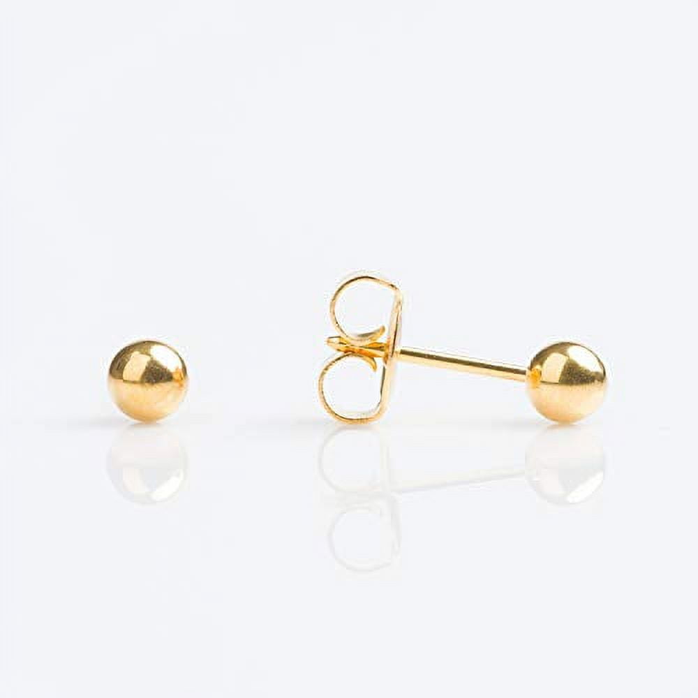 Studex Women and Men Sensitive Gold Plated Ball Stud Earrings, 4mm