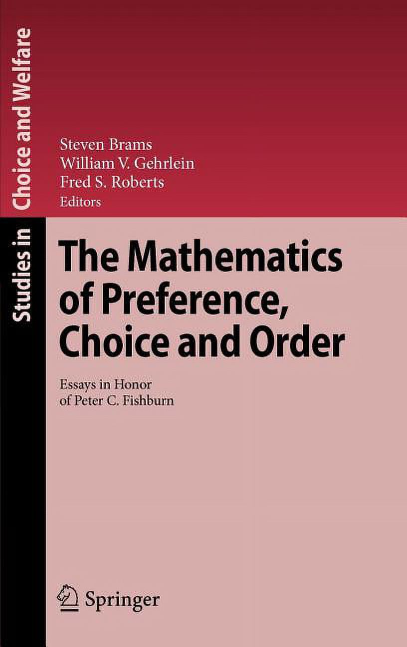 Studies in Choice and Welfare: The Mathematics of Preference, Choice and Order (Hardcover) - image 1 of 1