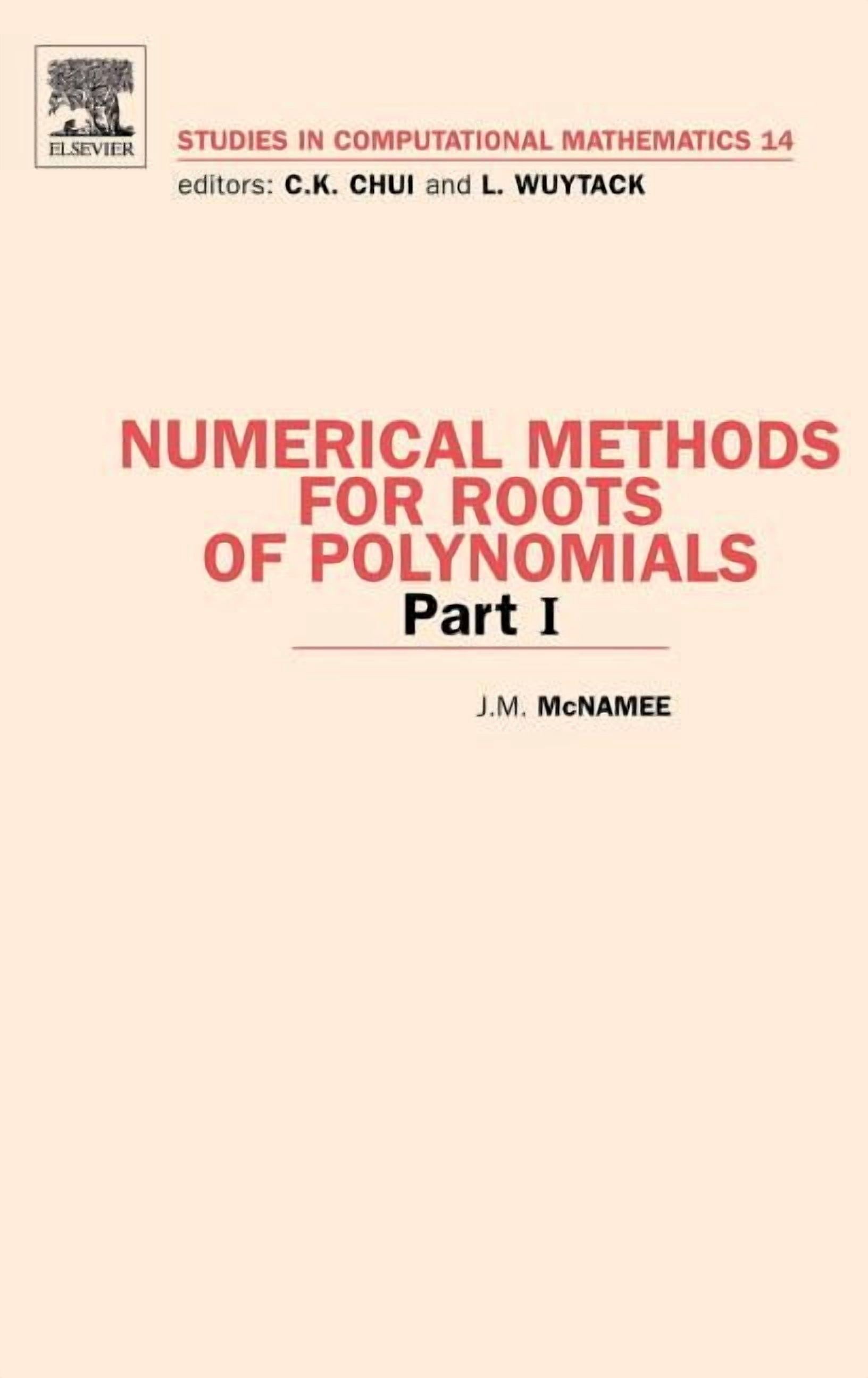 Method 14 Studies in Computational Mathematics Numerical Methods for Roots of ...
