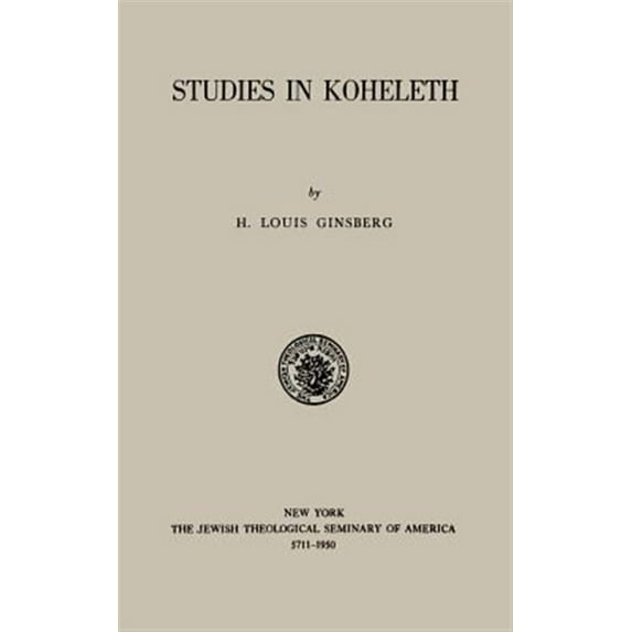 Studies in Kohelet (Paperback) by H Louis Ginsberg