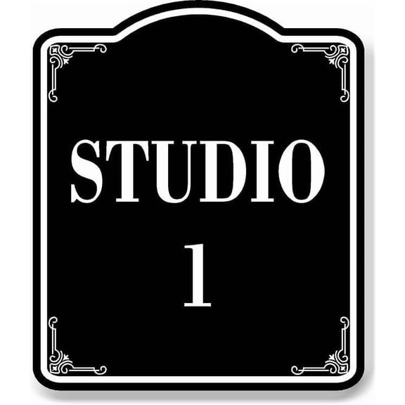Studio 1 BLACK Aluminum Composite Sign, 8.5"x10"