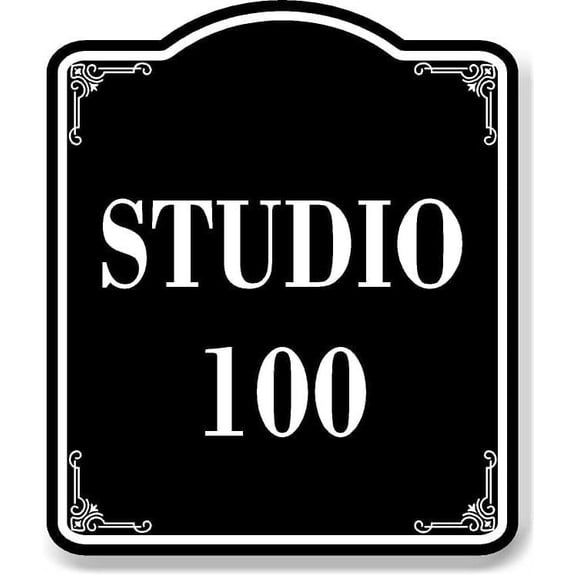Studio 100 BLACK Aluminum Composite Sign, 8.5"x10"