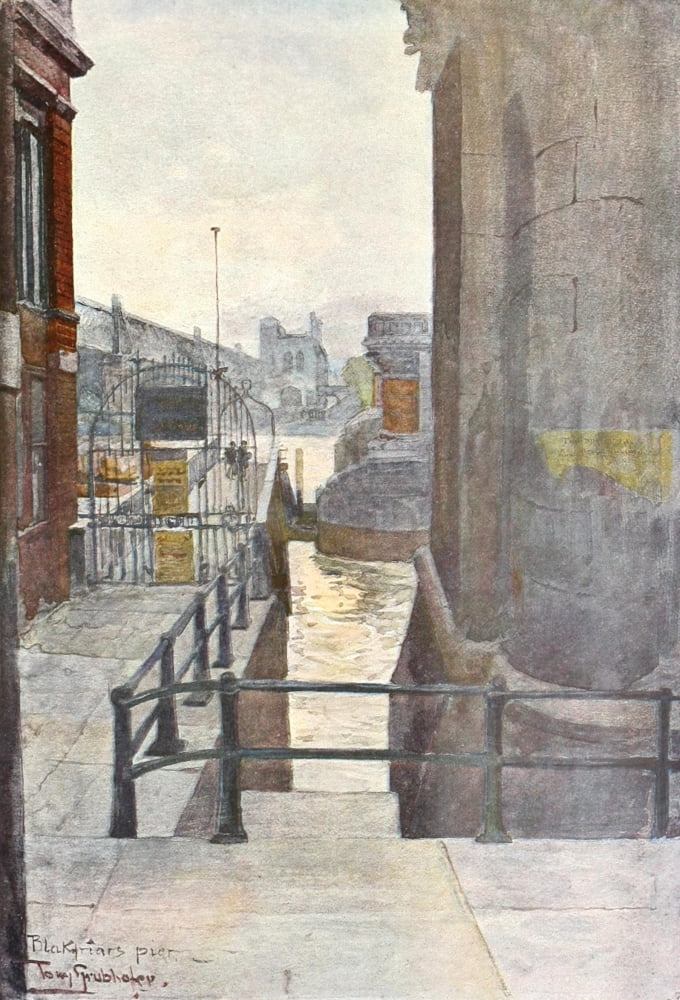 Studio 1902 Blackfriars Pier London Canvas Art - Tony Grubhofer (24 x 36)