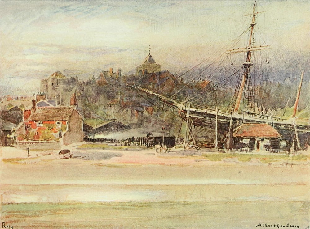Studio 1910 Boat-builders yard Rye Sussex Canvas Art - Albert Goodwin (24 x 36)