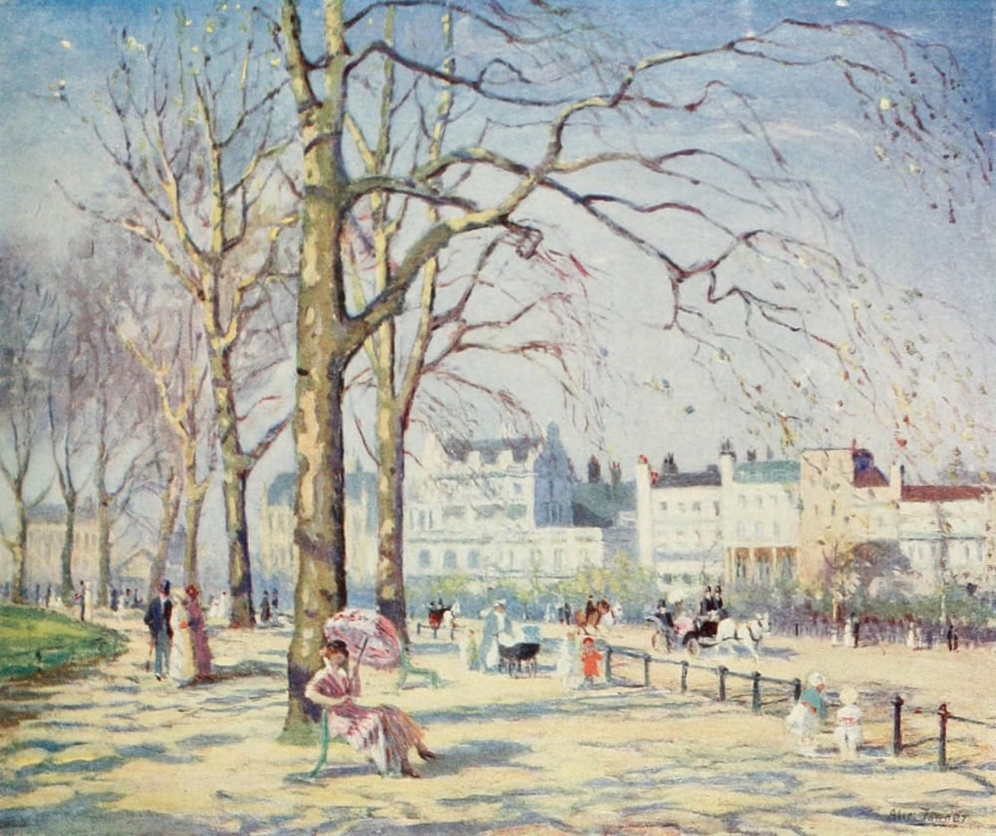Studio 1915 Spring in Hyde Park London Canvas Art - Alice Fanner (18 x 24)