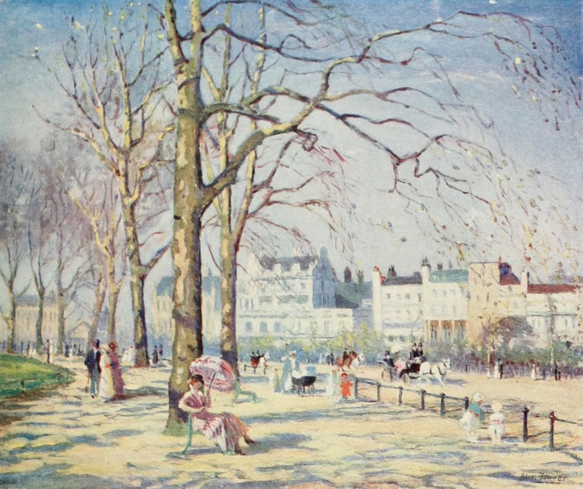 Studio 1915 Spring in Hyde Park London Canvas Art - Alice Fanner (24 x 36)