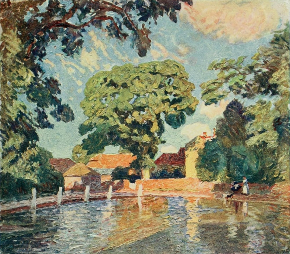 Studio 1915 Village pond Upton Grey Canvas Art - Emile Claus (24 x 36)