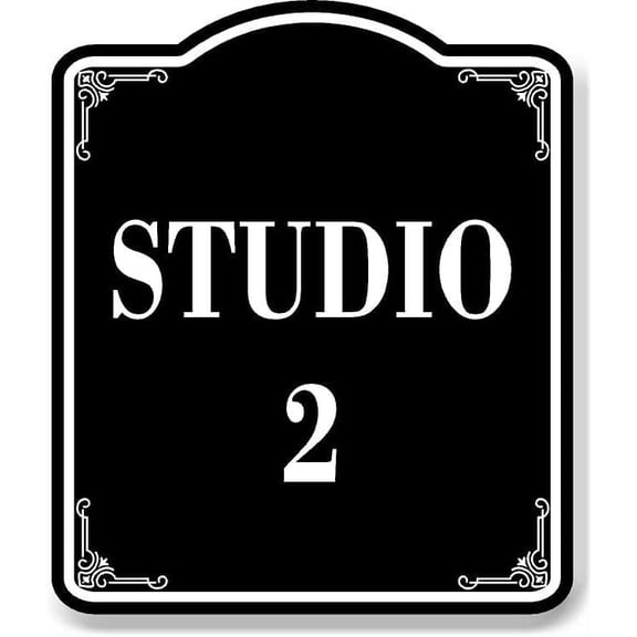 Studio 2 BLACK Aluminum Composite Sign, 8.5"x10"