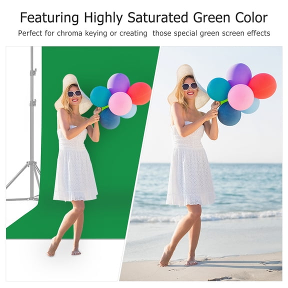 Studio 2 X  / 6.6 X 10ft Professional Green Screen Backdrop Studio Photography Background Washable Durable Polyester-Cotton Fabric Seamless One-Piece Design For Portrait Product