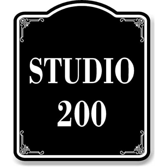 Studio 200 BLACK Aluminum Composite Sign, 8.5"x10"