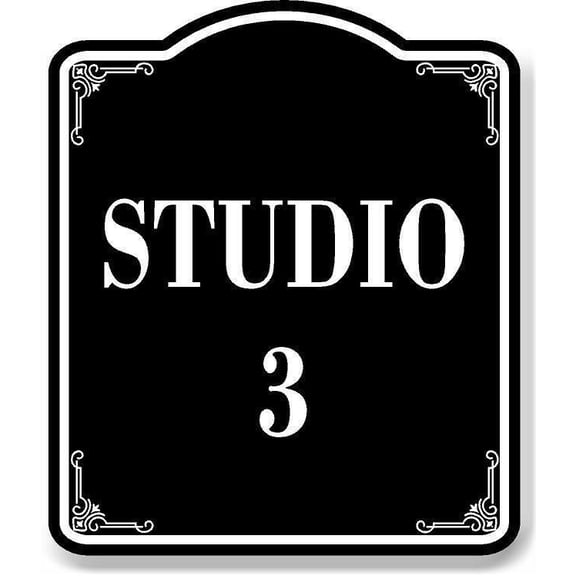 Studio 3 BLACK Aluminum Composite Sign, 8.5"x10"